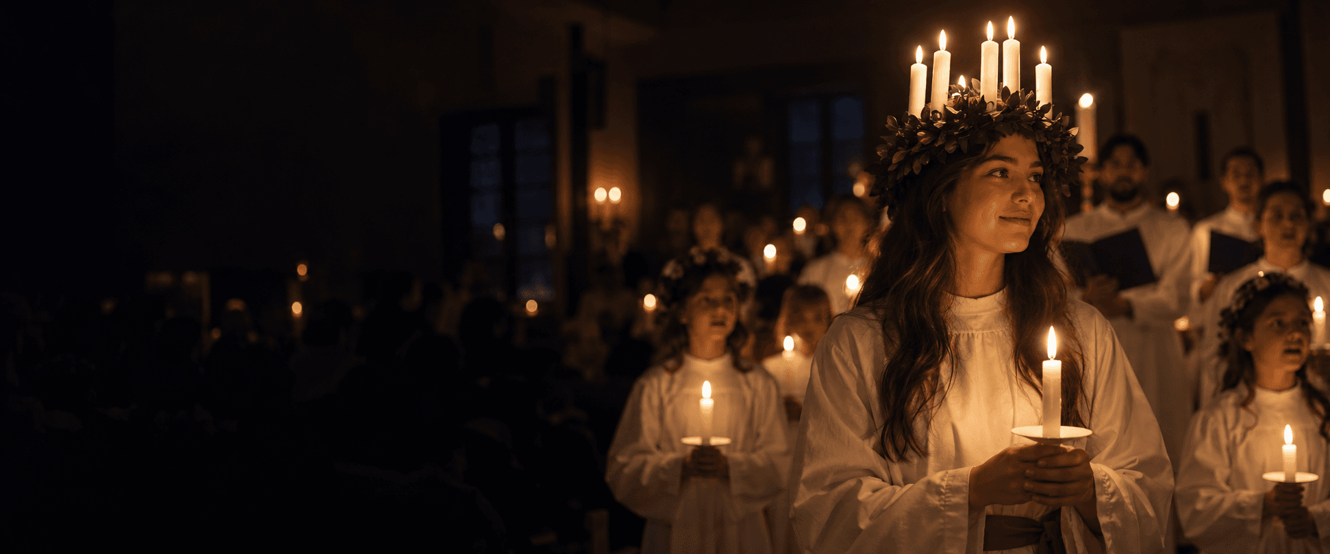 Procesión de Santa Lucía representada como imagen conceptual